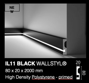 Плинтус черный с подсветкой LED IL11 Black